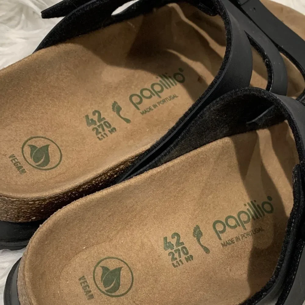 PAPILLIO Florida Vegan Flex Platform Black Sandals Men’s 9 Women’s 11